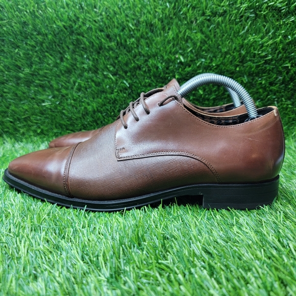 Karl Lagerfeld Paris Brown Leather Loafers Men's Size 9.5 Dress Shoes - Picture 5 of 9